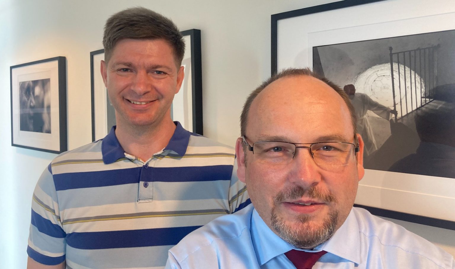 Zľava: Marek Nikolov a Anton Chromík, organizátori pochodu Hrdí na rodinu. Foto: archív redakcie