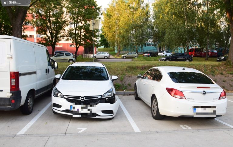 „Parkovanie" vodiča v Dubnici nad Váhom. Foto: Polícia SR - Trenčiansky kraj