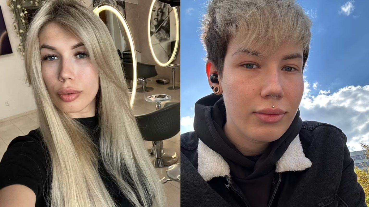 Vľavo: Daniel pred návratom ku skutočnému pohlaviu. Vpravo: Daniel po detranzícii. Zdroj: Daniel Black
