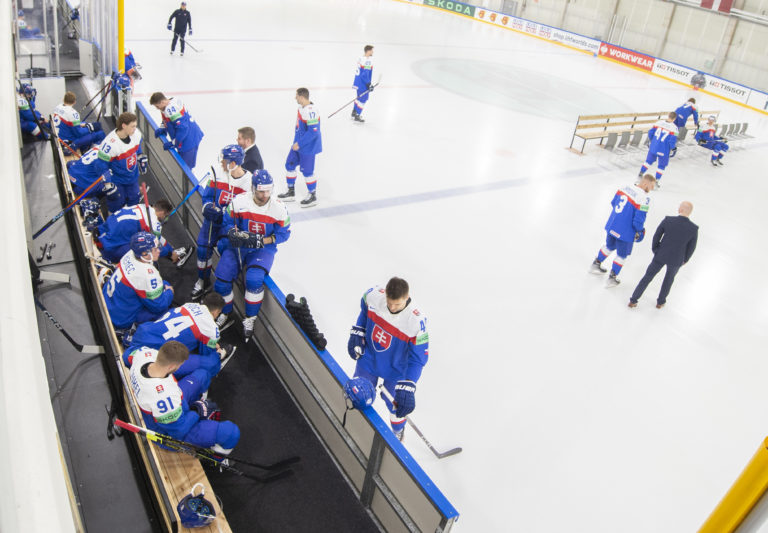 Na snímke slovenskí hokejoví reprezentanti. Foto: TASR/Martin Baumann