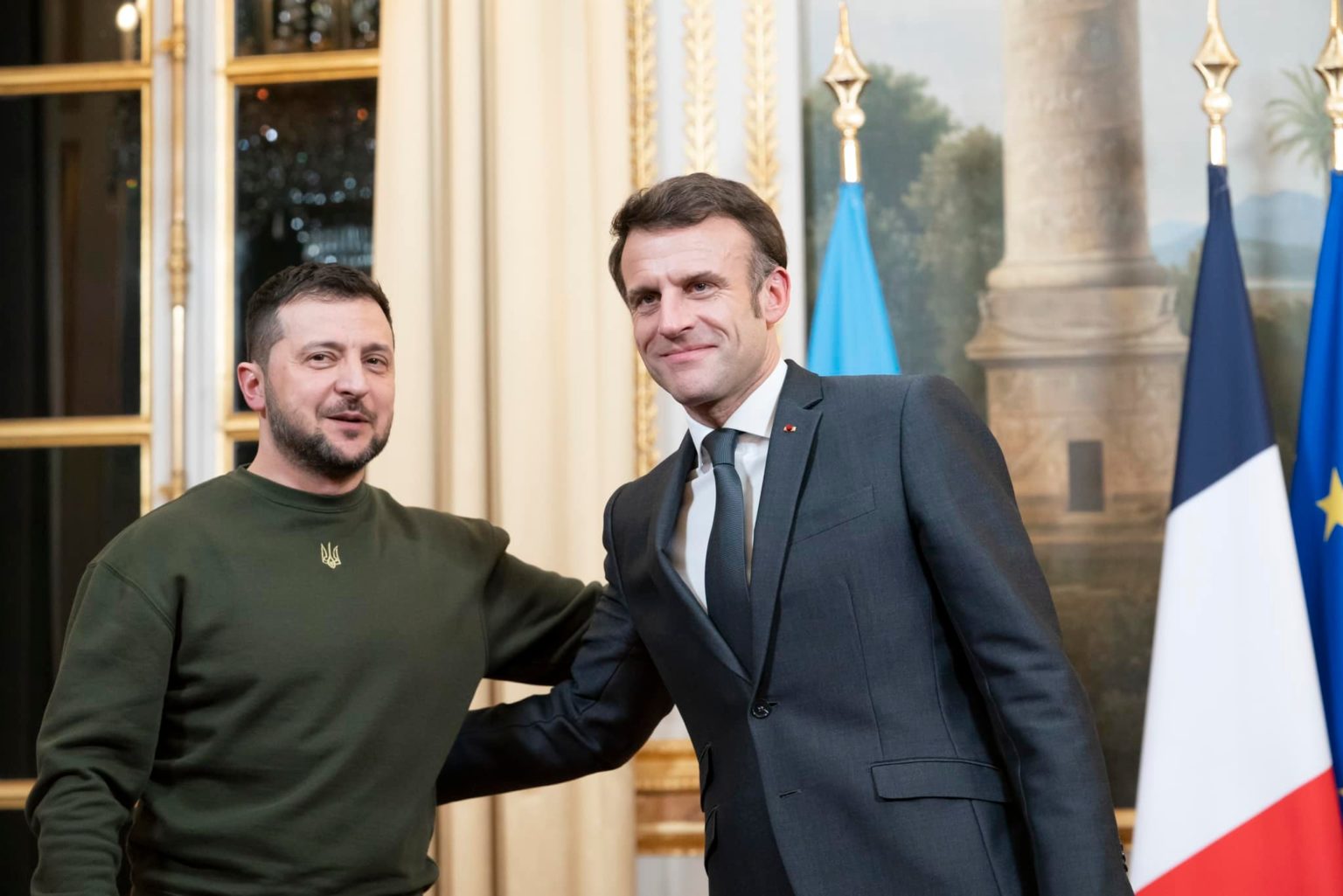 Ukrajinský prezident Volodymyr Zelenskyj a francúzsky prezident Emmanuel Macron. Foto: Facebook