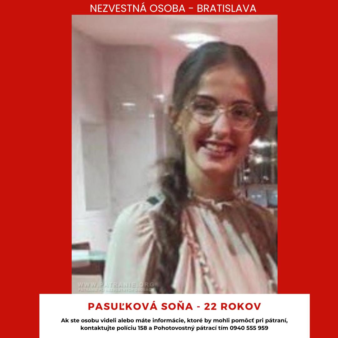 Polícia vypátrala nezvestnú 22-ročnú Soňu. V prípade začala trestné stíhanie pre znásilnenie