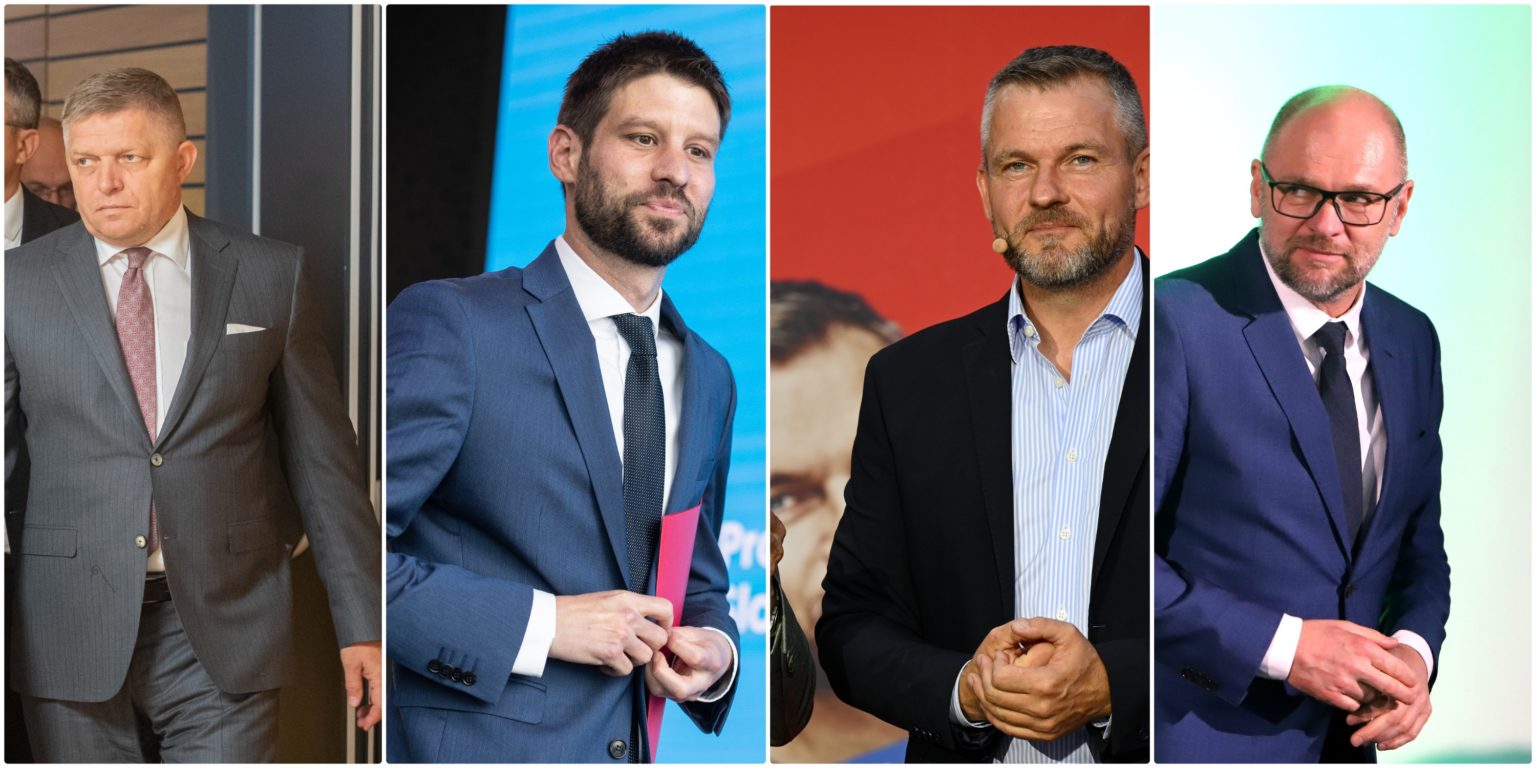 Robert Fico (Smer-SD), Michal Šimečka (PS), Peter Pellegrini (Hlas-SD) a Richard Sulík (SaS) Ilustračná foto. Zdroj: TASR