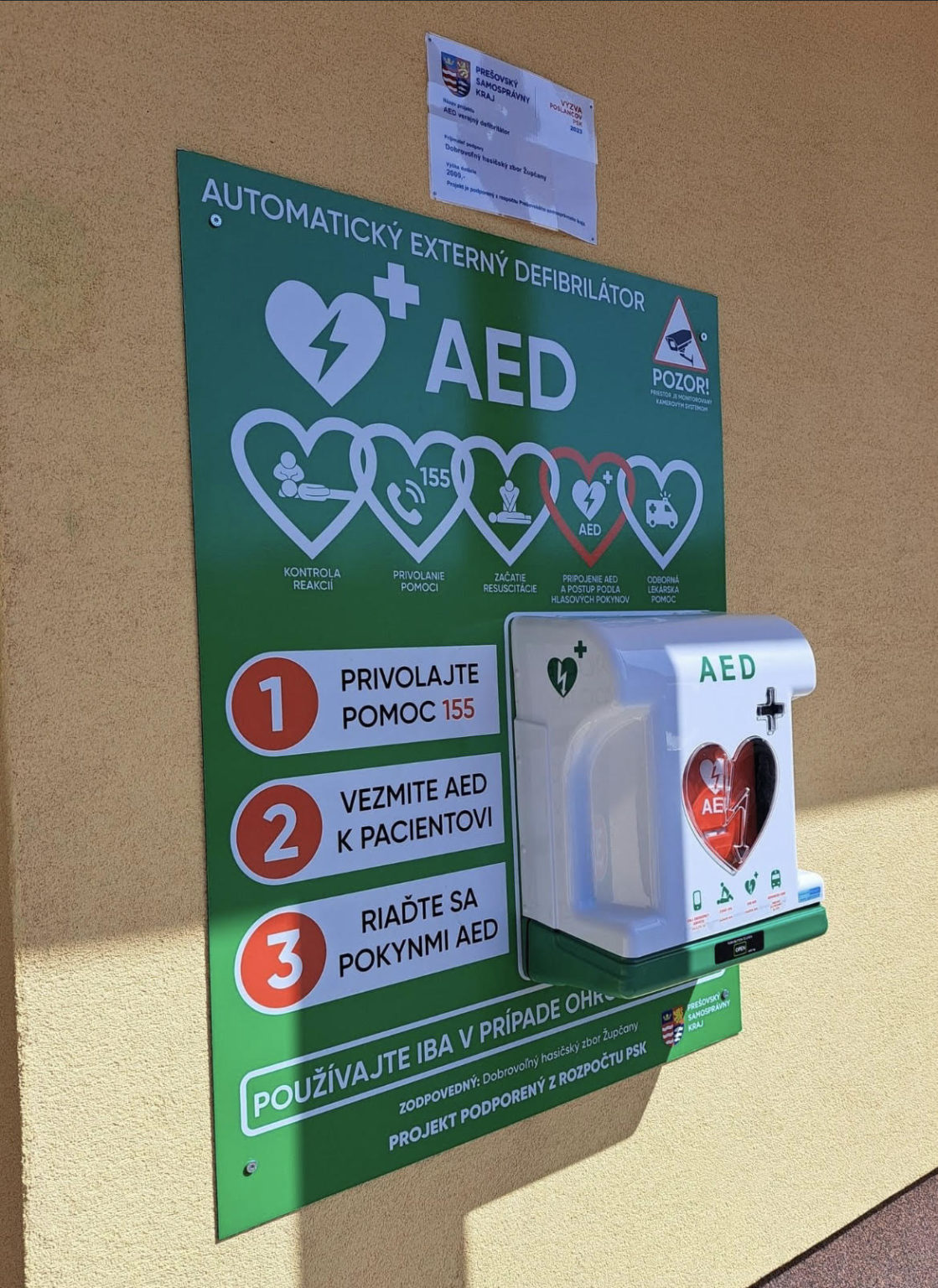 Defibrilátor. Foto: fb Obec Župčany