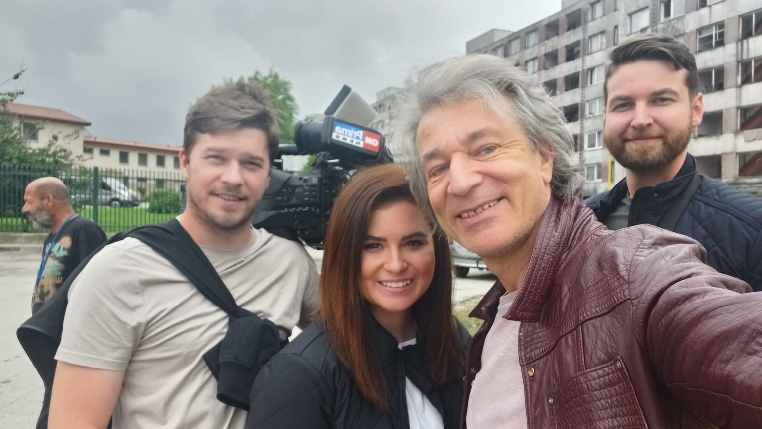 Milan Kolcun a štáb CNN Prima News. FOTO: Archív M.K.