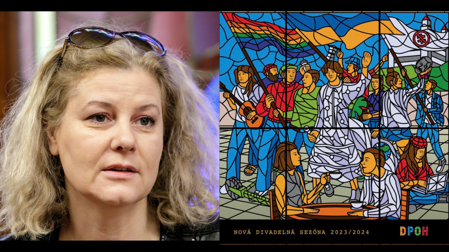 Vľavo: Valeria Schulczová. Vpravo: nový vizuál DPOH. Foto: Dano Veselský/TASR