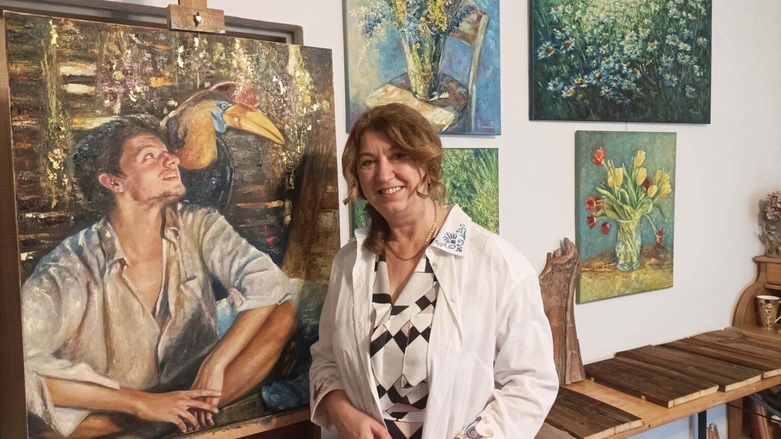 Umelkyňa Alena Teicherová vo svojom dubnickom ateliéri. Foto: Ľubomír Chochula