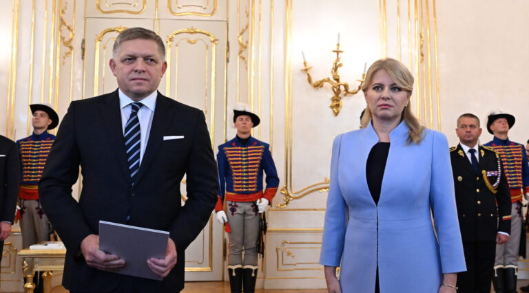 Robert Fico a Zuzana Čaputová. Foto: Martin Baumann/TASR