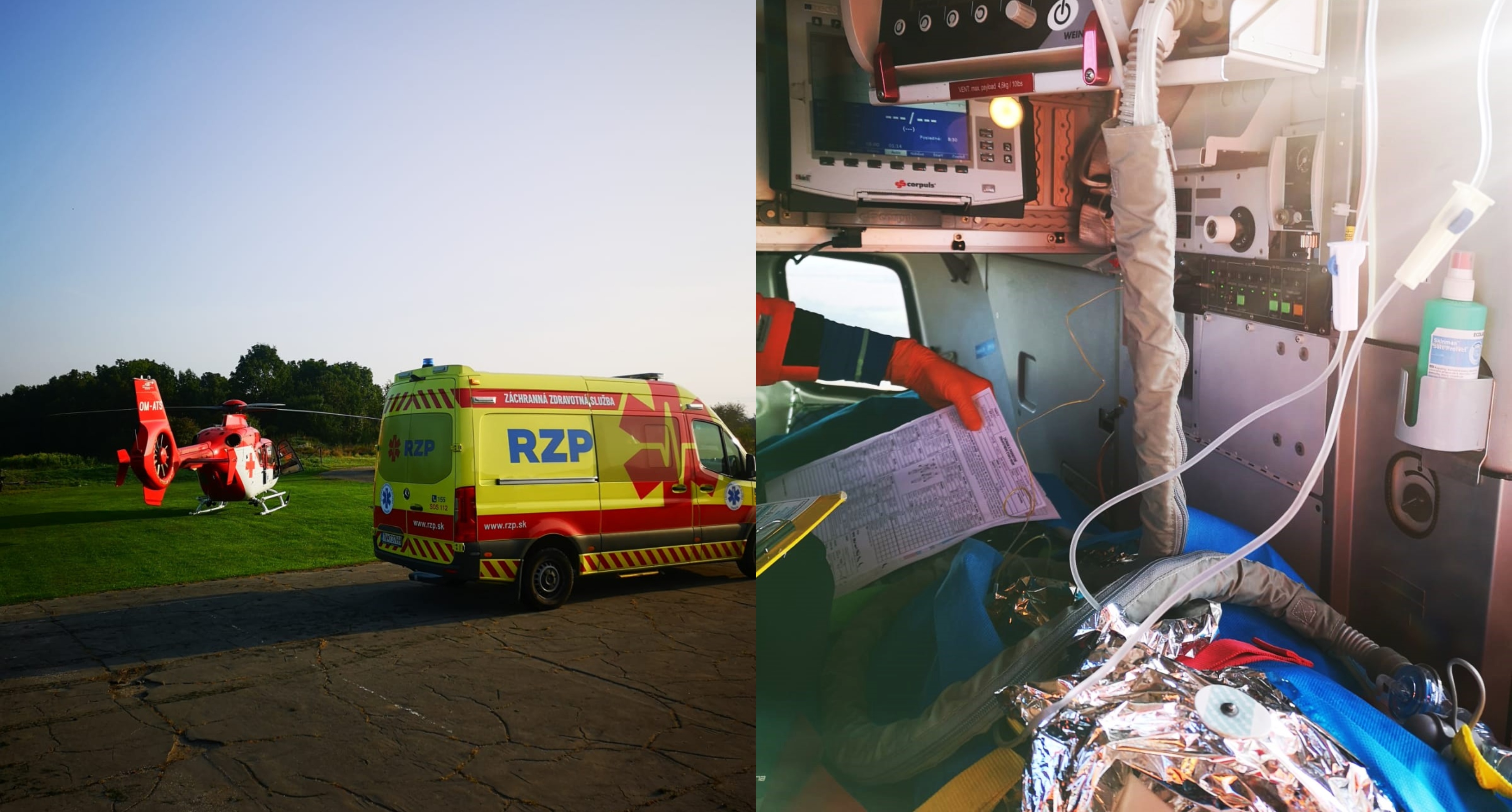 Požiar rodinného domu neďaleko Trenčína. Muža s popáleninami odviezol vrtuľník