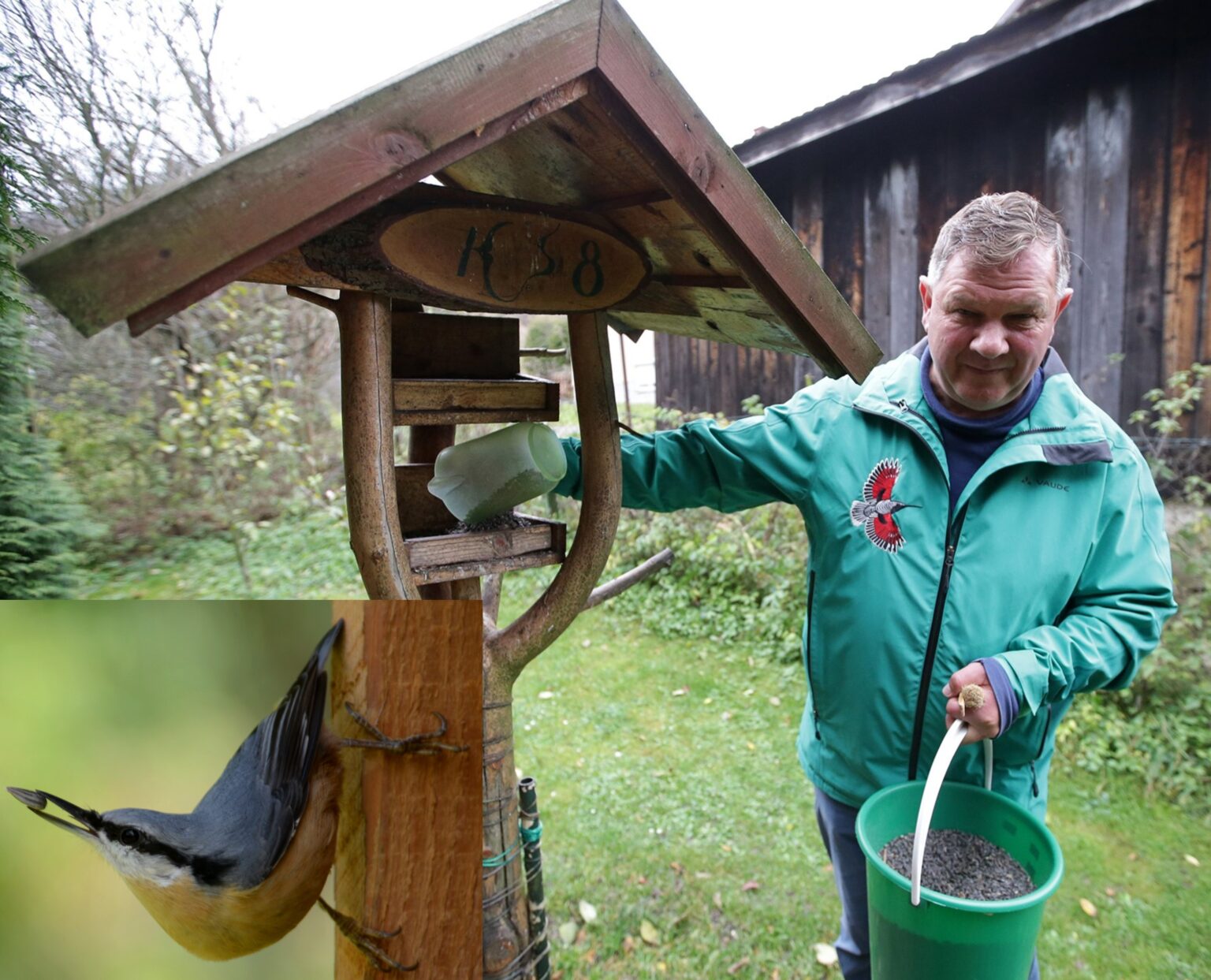 Prírodovedec Miroslav Saniga prikrmuje pravidelne a počas sezóny minie viac ako tonu slnečníc. Foto: MK