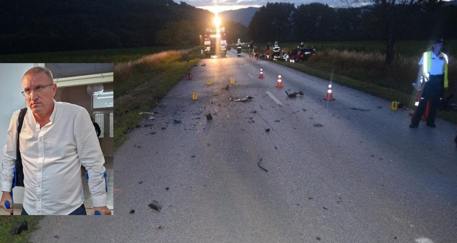 Tragická nehoda sa stala vlani v polovici júla na ceste medzi Revúcou a obcou Muránska Dlhá Lúka. Foto: Polícia SR BB/TV JOJ
