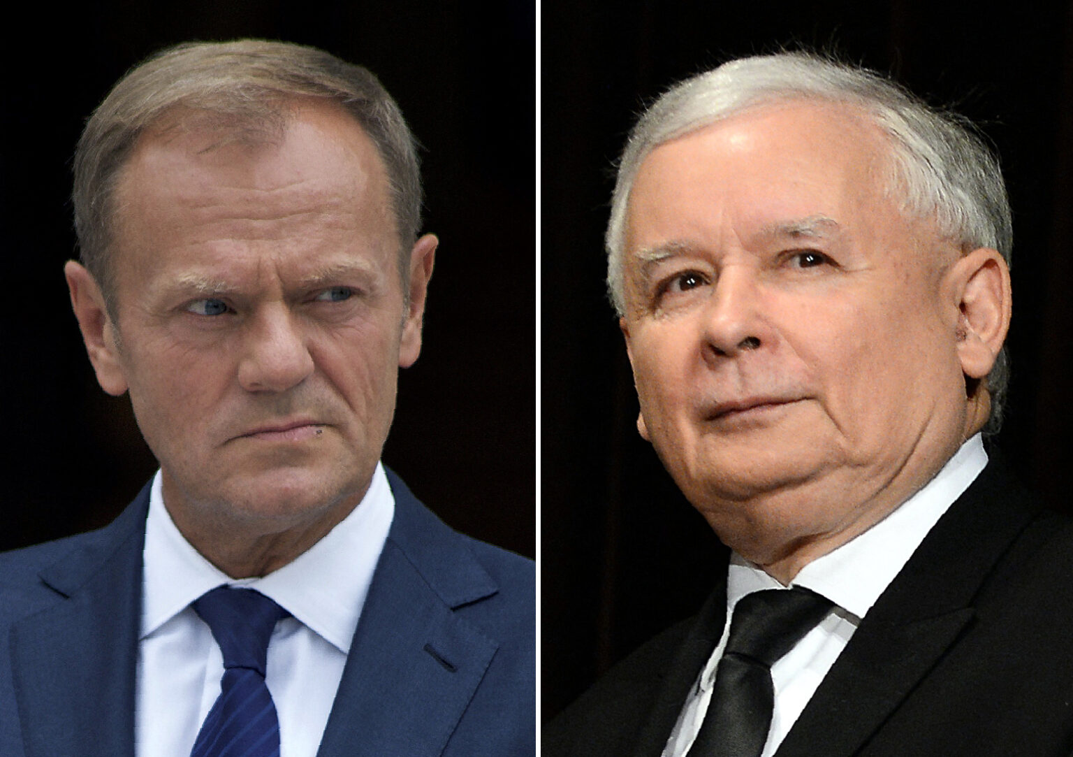 Donald Tusk a Jaroslaw Kaczynski. Profimedia.sk