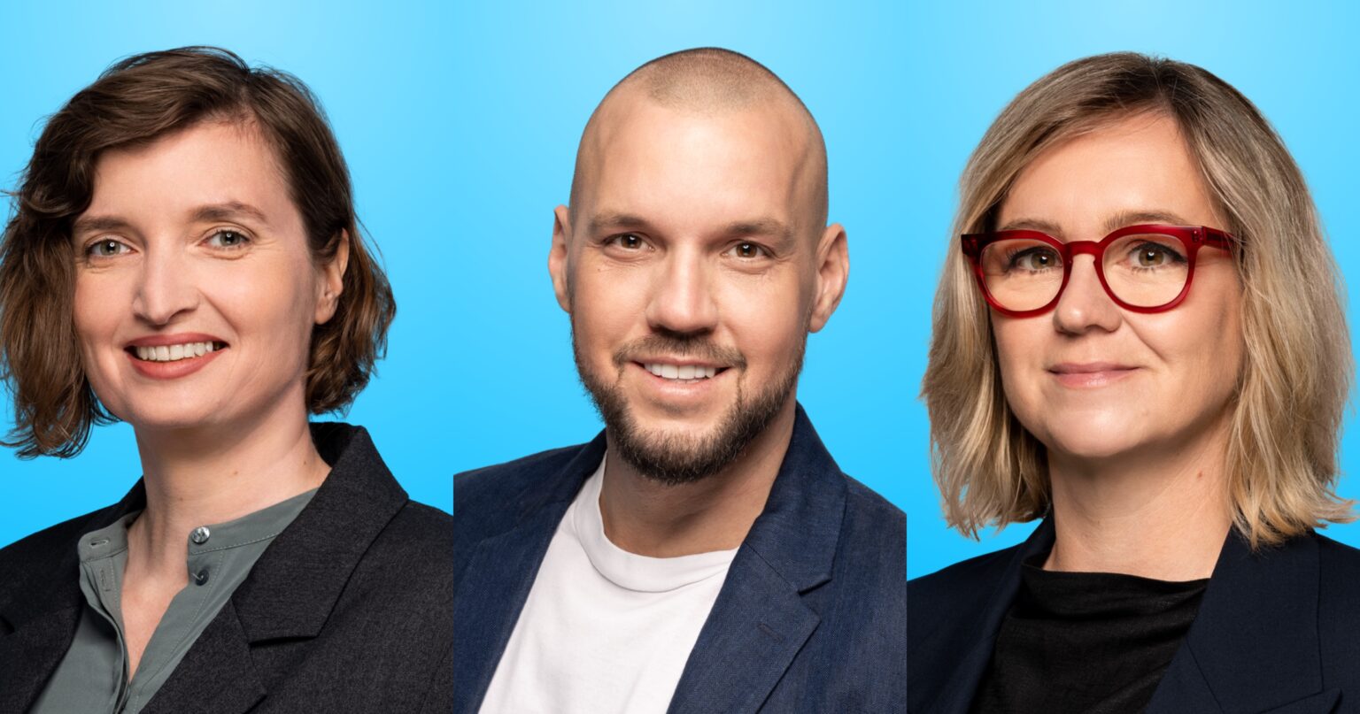 Zvolení poslanci do parlamentu za Progresívne Slovensko. Zľava Lucia Plaváková, Michal Sabo a Dana Kleinert. Foto: progresivne.sk