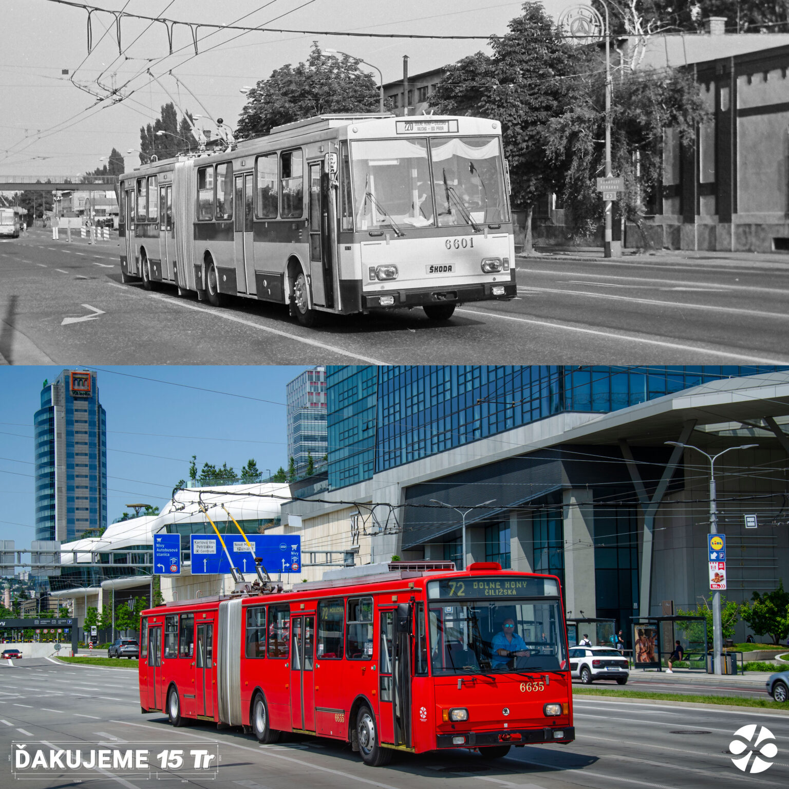 Trolejbusy Škoda 15 Tr, vozili cestujúcich 33 rokov. Foto: Jan Horník a Dopravný podnik Bratslava.