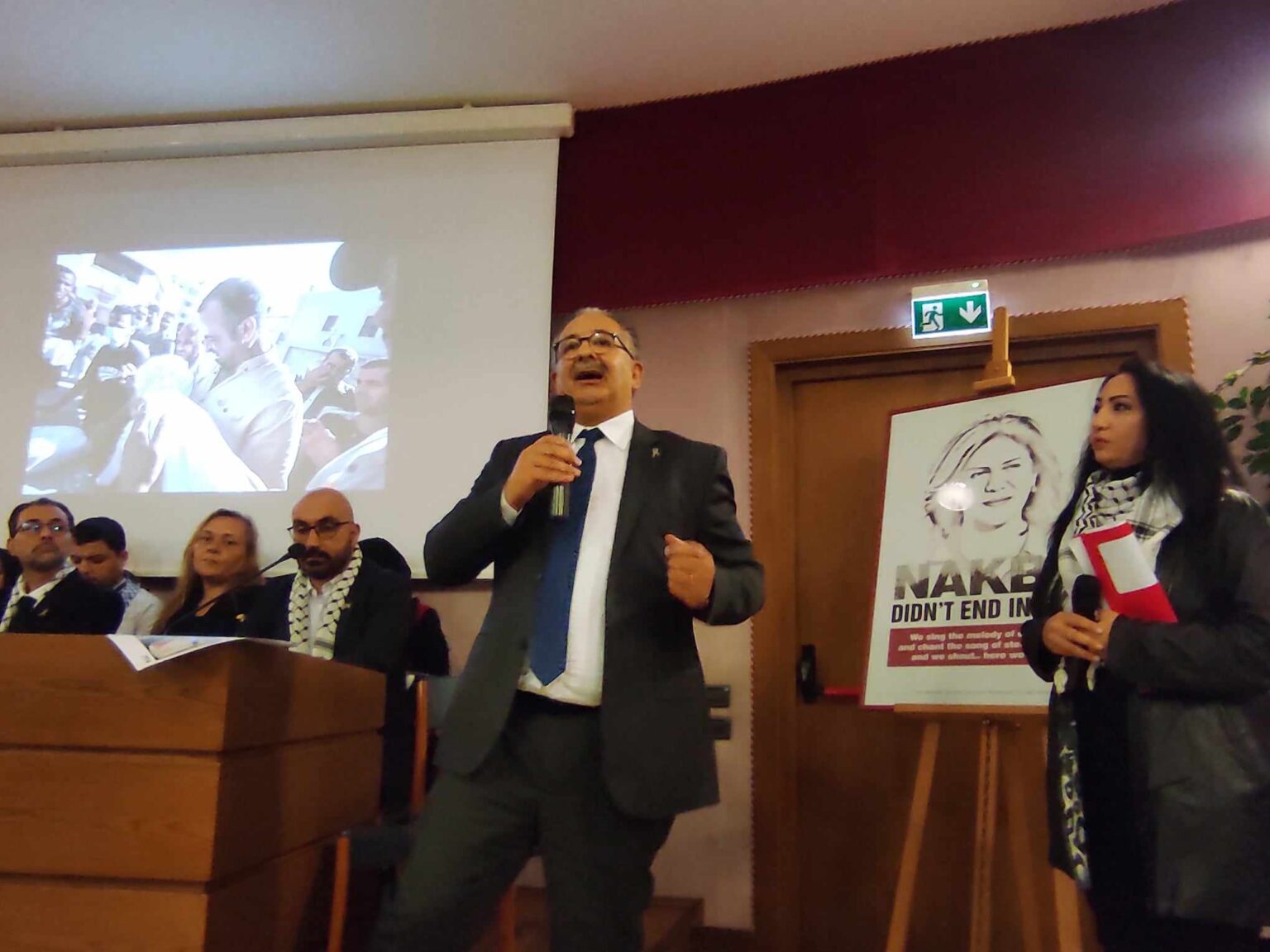 Palestínska delegácia u pápeža na konferencii s novinármi. Foto: Bohumil Petrík