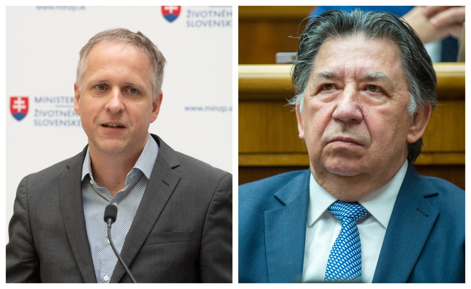 Bývalí ministri životného prostredia Milan Chrenko a Ján Budaj. Foto: Koláž TASR/Štandard
