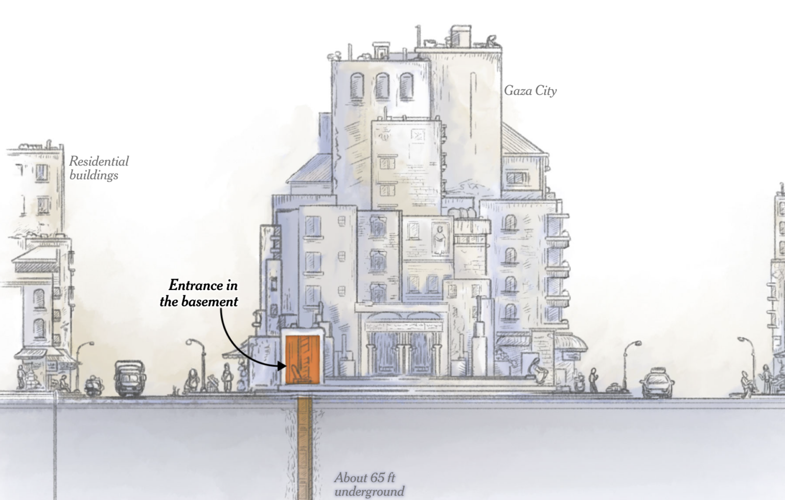Vstup do podzemného tunelu v suteréne budovy (ilustrácia). Zdroj: Marco Hernandez/New York Times