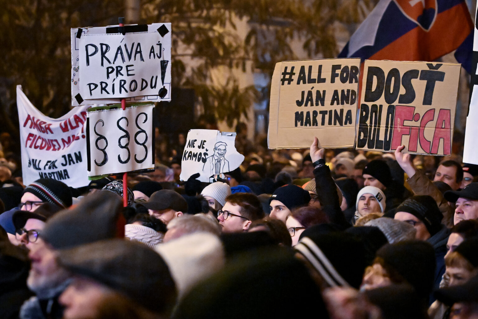 Opozičné protesty v Bratislave, december 2023. Foto: TASR. 