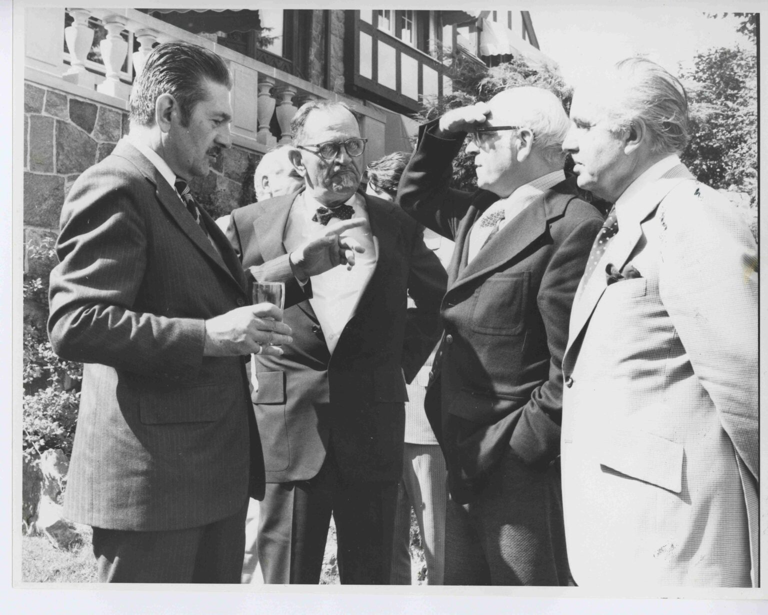 Zľava: Jozef Mikuš, Ľudovít Kandra, Eugen Löbl a Jozef Kirschbaum v roku 1974. Foto: súkromný archív autorky