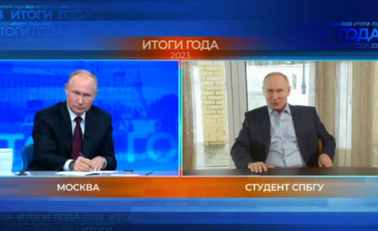 Putinov dvojník sa opýtal Putina, či je pravda, že má veľa dvojníkov