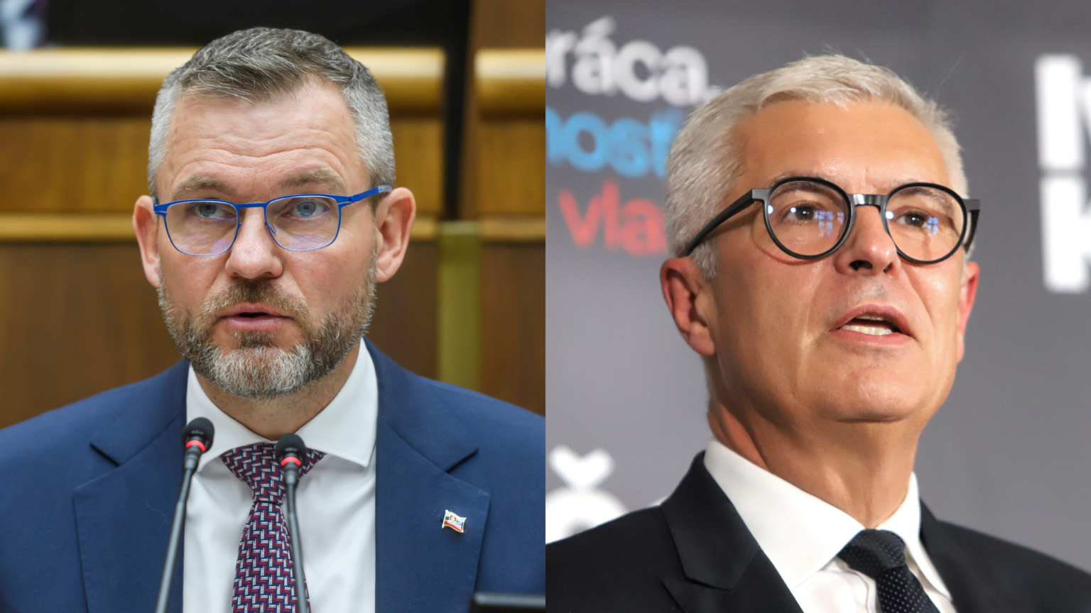 Peter Pellegrini a Ivan Korčok. Foto Martin Baumann a Jaroslav Novák/TASR
