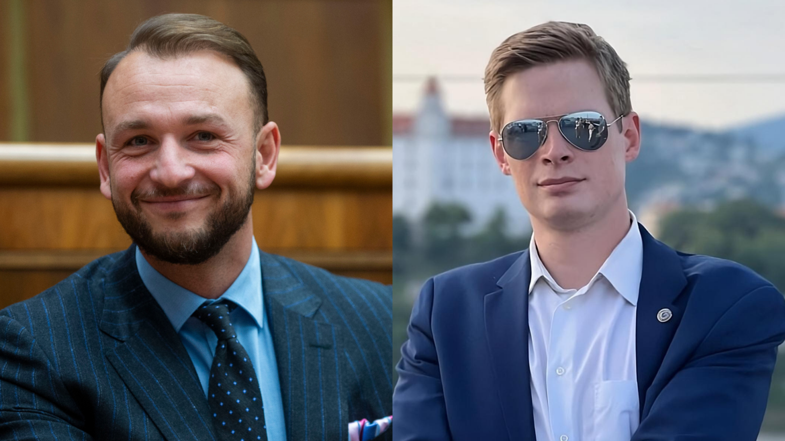 Matúš Šutaj Eštok a Dávid Púchovský. Foto Kotian/TASR a Facebook