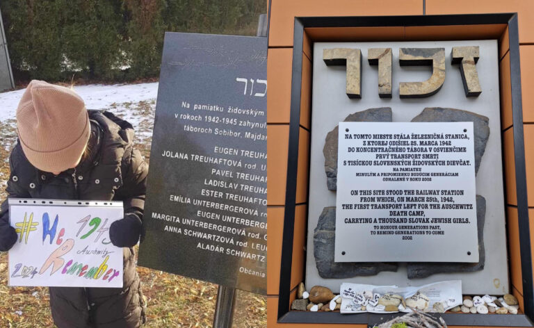 Obete holokaustu pripomínajú pod Tatrami viaceré pamätníky. Pamätník v Batizovciach/pamätná tabuľa inštalovaná na budove železničnej stanice v Poprade. Foto: FB Štátny archív v Prešove, pracovisko Archív Poprad 