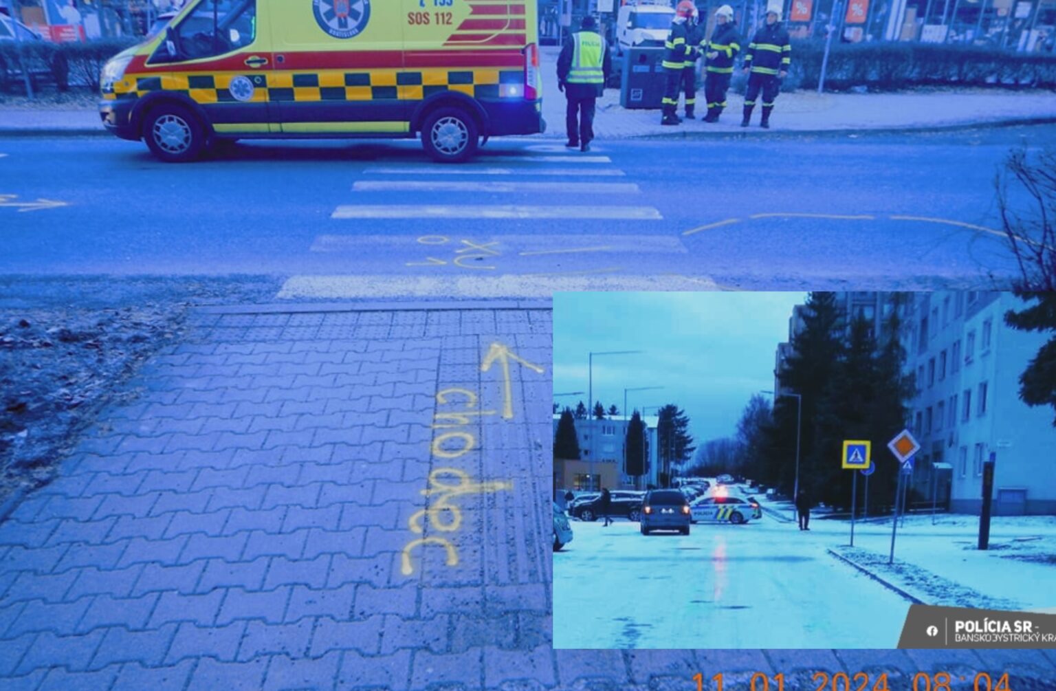 Prvá nehoda sa stala vo štvrtok 11. 1.,  druhá v utorok 16. 1. Foto: FB Polícia SR BB