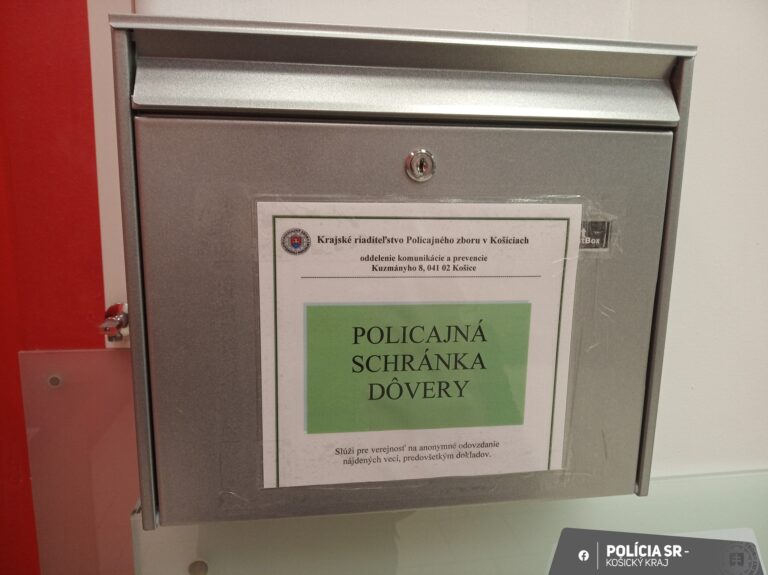 V Košiciach pribudne nová Policajná schránka dôvery. Verejnosti má poskytnúť možnosť anonymne odovzdať nájdené veci