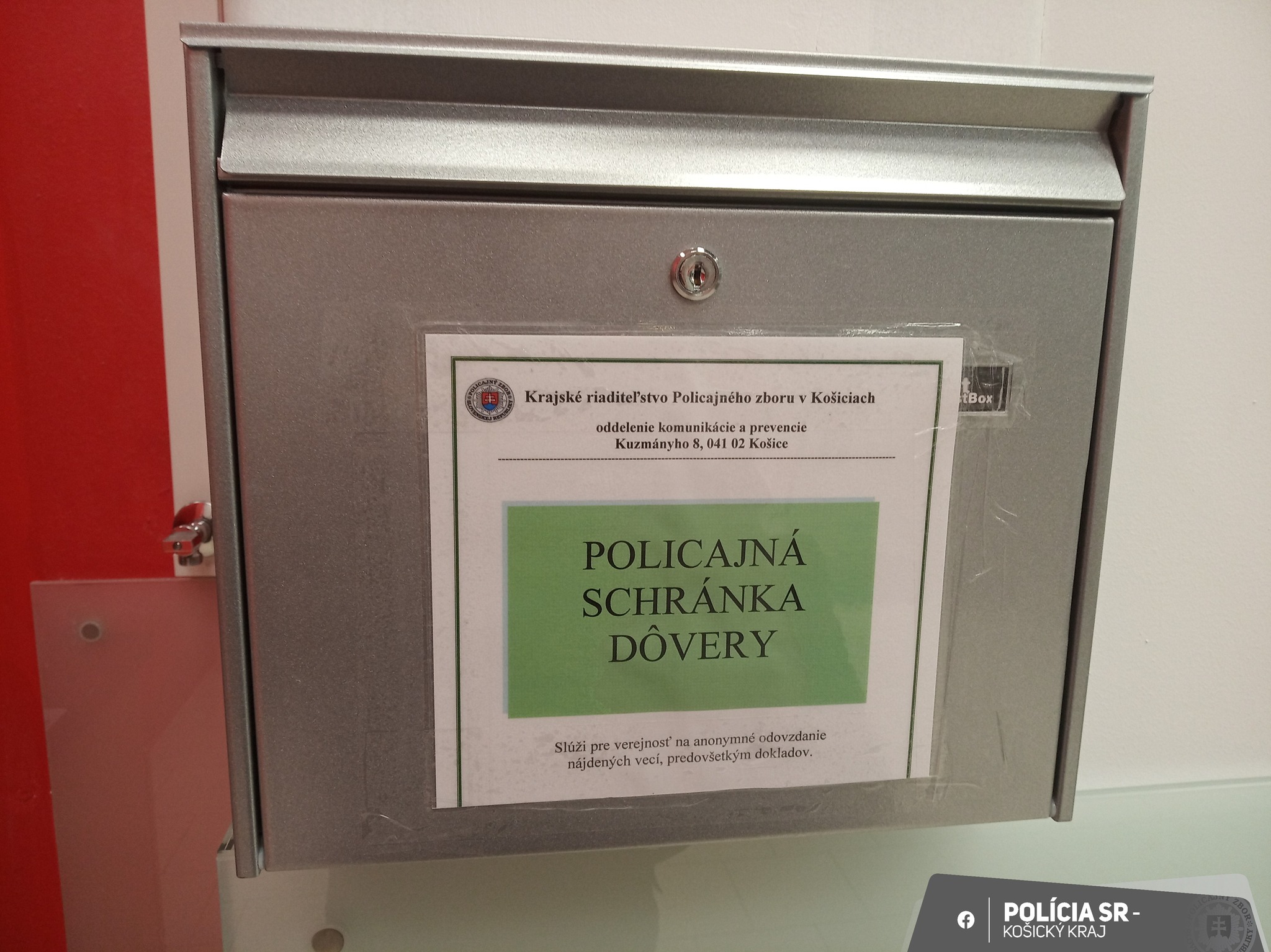 V Košiciach pribudne nová Policajná schránka dôvery. Verejnosti má poskytnúť možnosť anonymne odovzdať nájdené veci