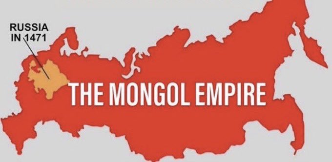Rusko ako súčasť Mongolskej ríše. Mongolský exprezident zverejnil mapu vysmievajúcu Putina