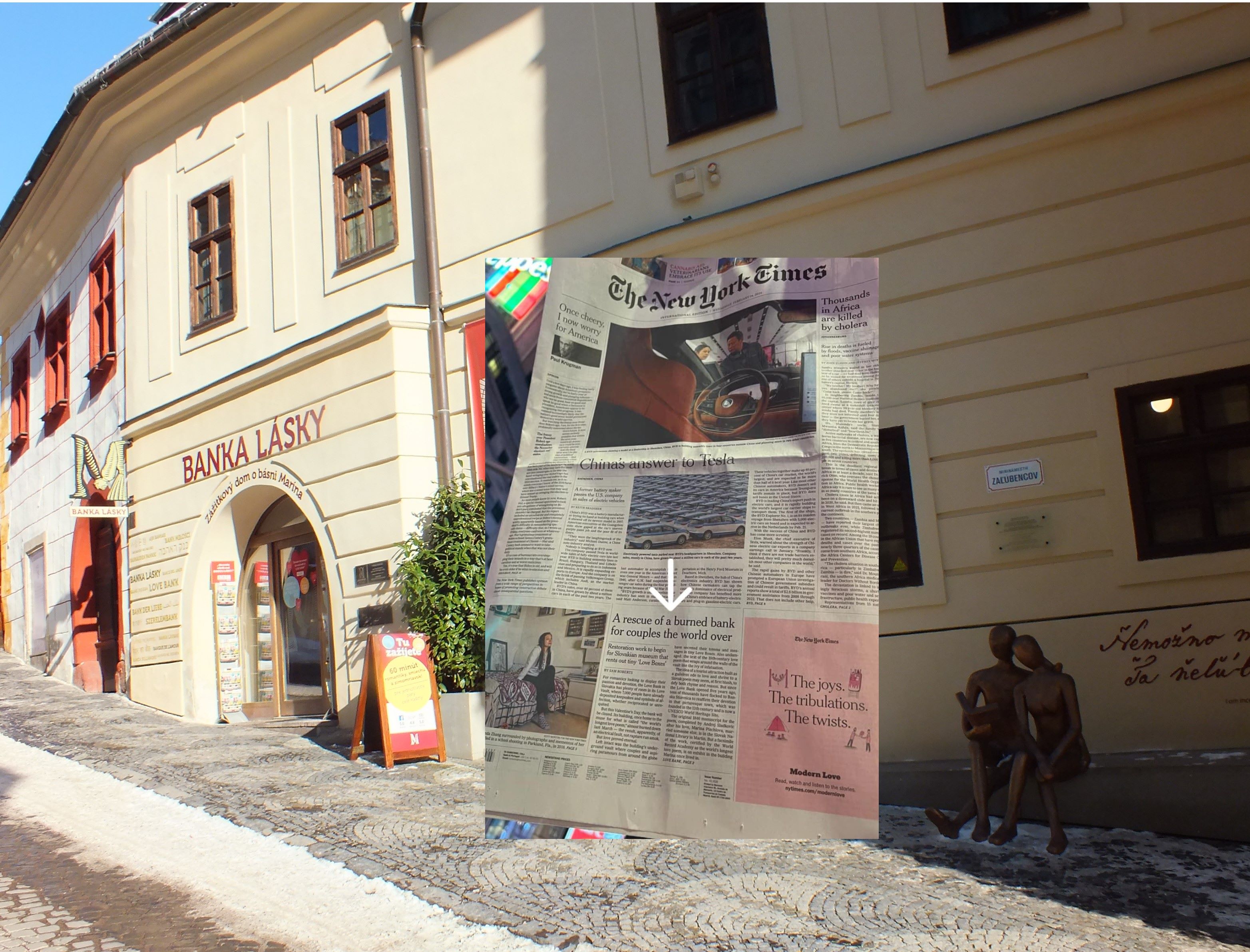 Ťažko skúšanej banskoštiavnickej Banke lásky sa dostalo veľkej pocty. Píšu o nej New York Times