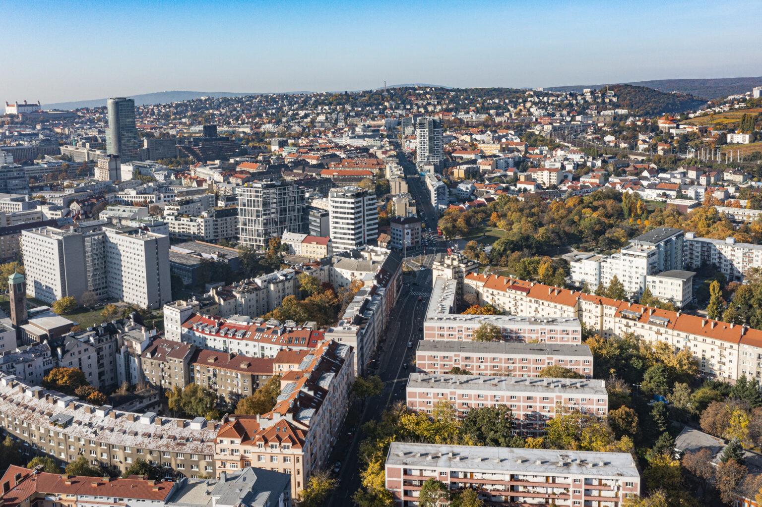 Výhľad z Trnavského mýta na Račianske mýto a Pražskú ulicu. Foto: TASR - Michal Svítok 