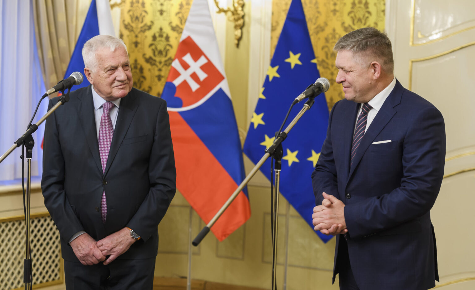 Václav Klaus a Robert Fico. Foto: Jaroslav Novák/TASR