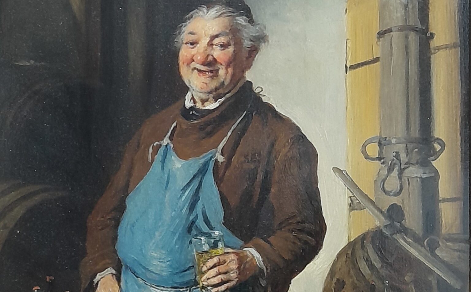 Hermann Kern: Vo vínnej pivničke, výrez z obrazu. Foto: M. Herucová