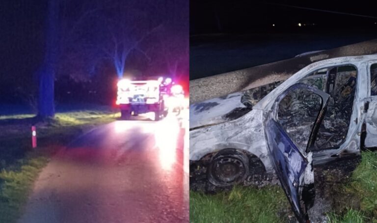 Auto po náraze do stĺpa zhorelo. Vodič nehodu neprežil