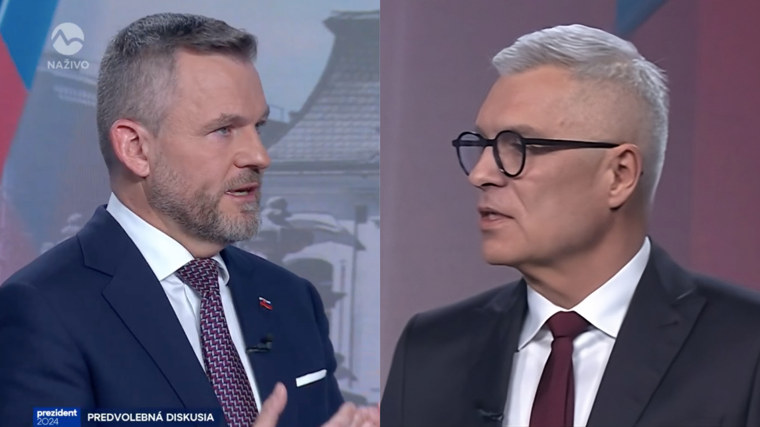 Peter Pellegrini a Ivan Korčok. Reprofoto TV Markíza