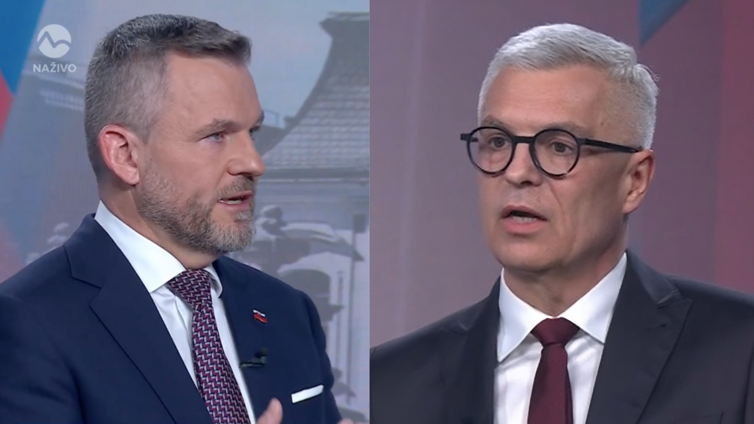 Peter Pellegrini a Ivan Korčok. Reprofoto TV Markíza