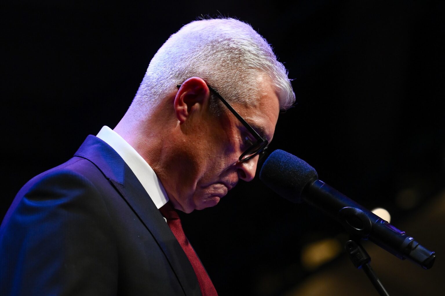 Ivan Korčok počas volebnej noci zo 6. na 7. apríla 2024. Foto: Profimedia.sk