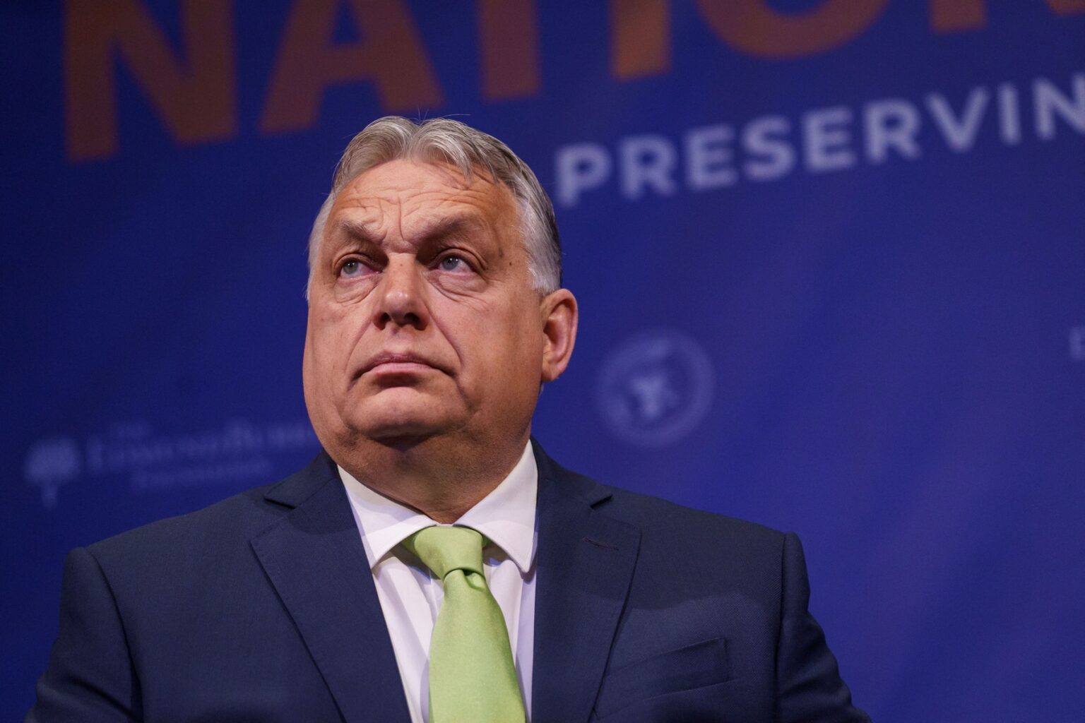 Maďarský premiér Viktor Orbán na podujatí NatCon 17. apríla 2024 v Bruseli. Foto: Profimedia.sk