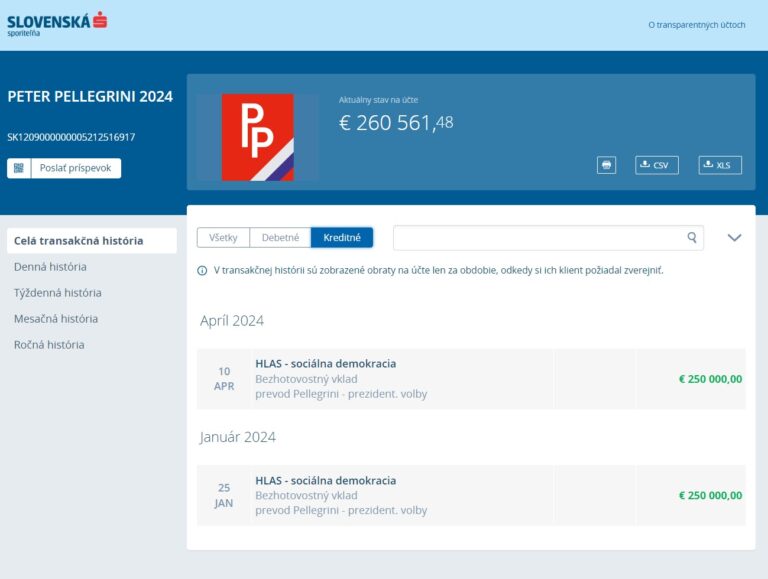 Pellegrini prijal po voľbách na svoj transparentný účet dar od strany Hlas, zákon to neumožňuje