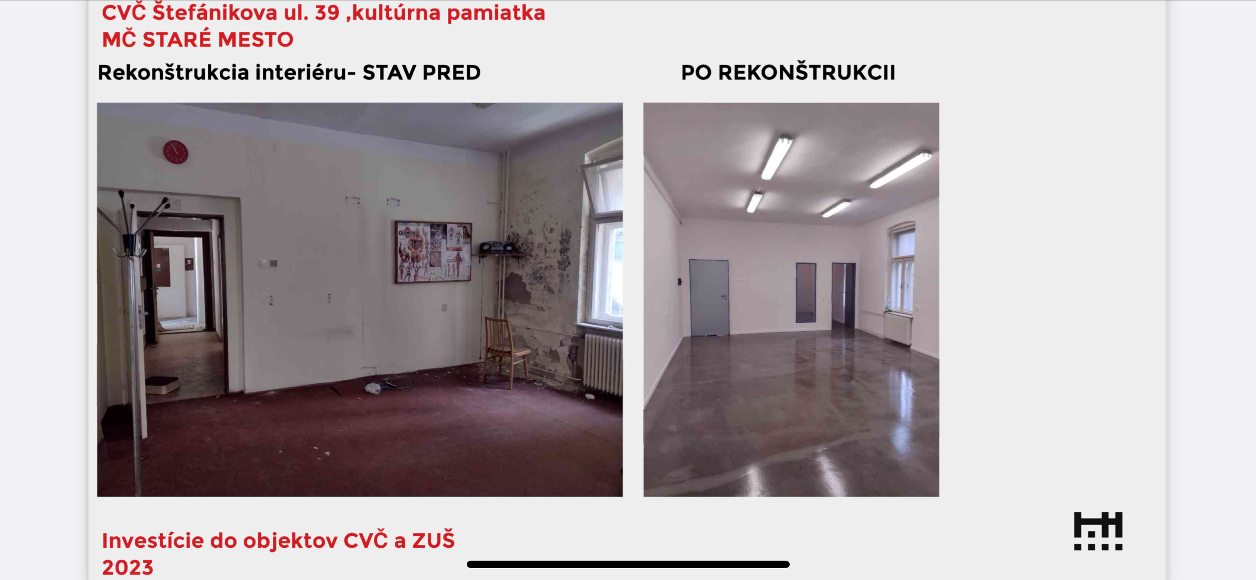 CVČ na Štefánikovej ulici pred a po rekonštrukcii. Foto: zdroj/mesto Bratislava