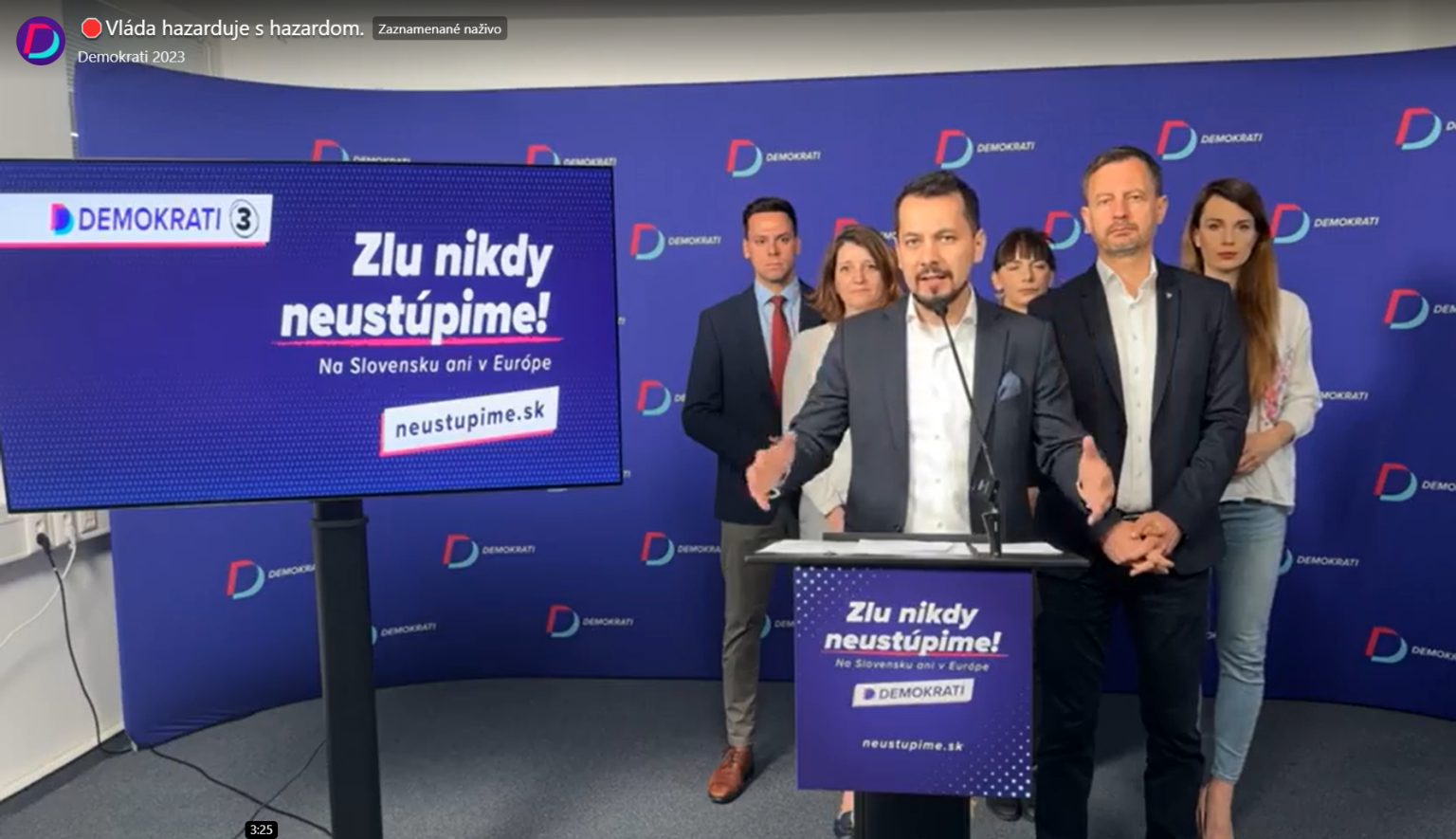 Tlačová konferencia strany Demokrati. Reprofoto: FB / Demokrati