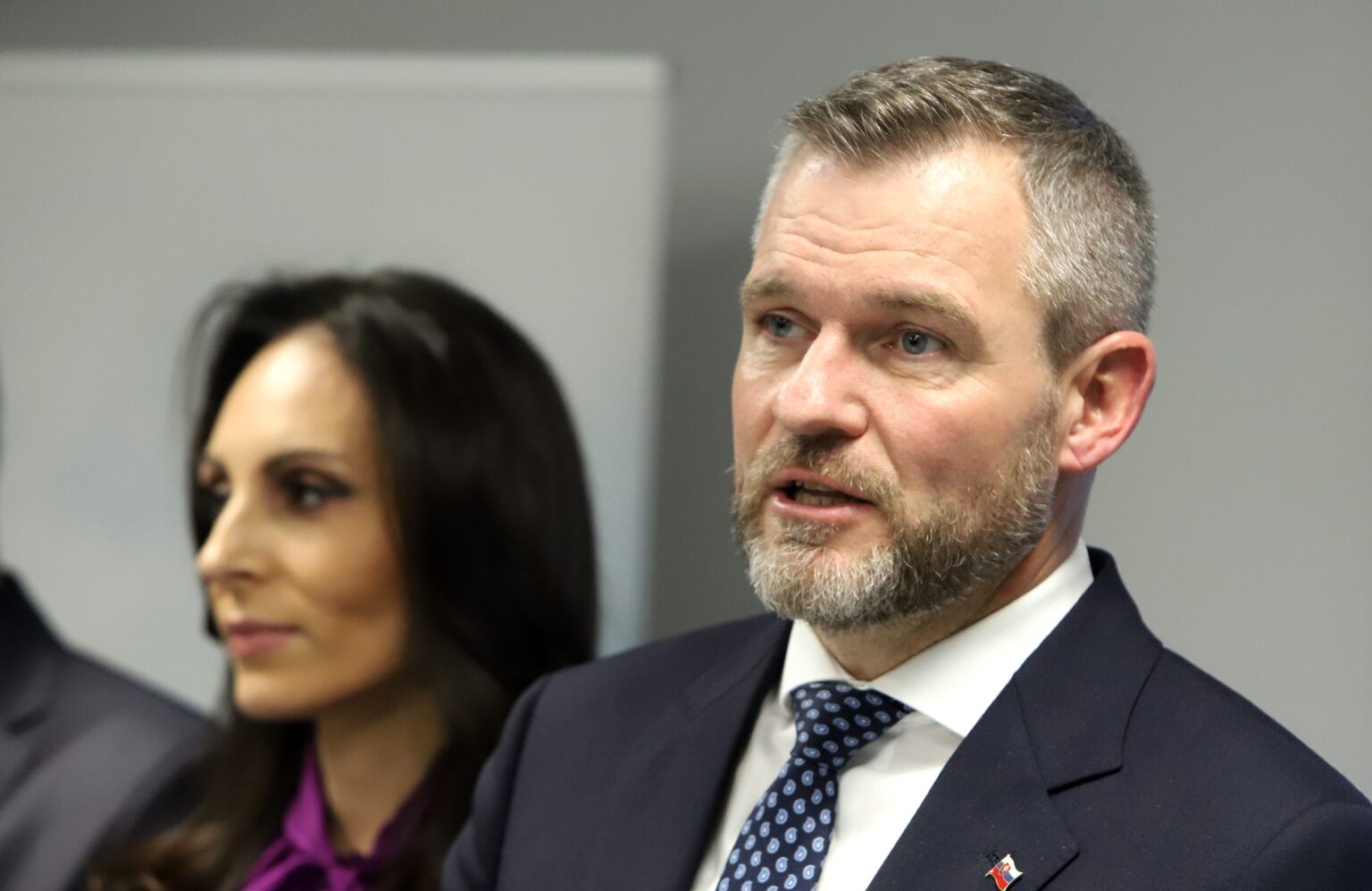 Zuzana Dolinková a Peter Pellegrini. Foto: Ján Krošlák/TASR