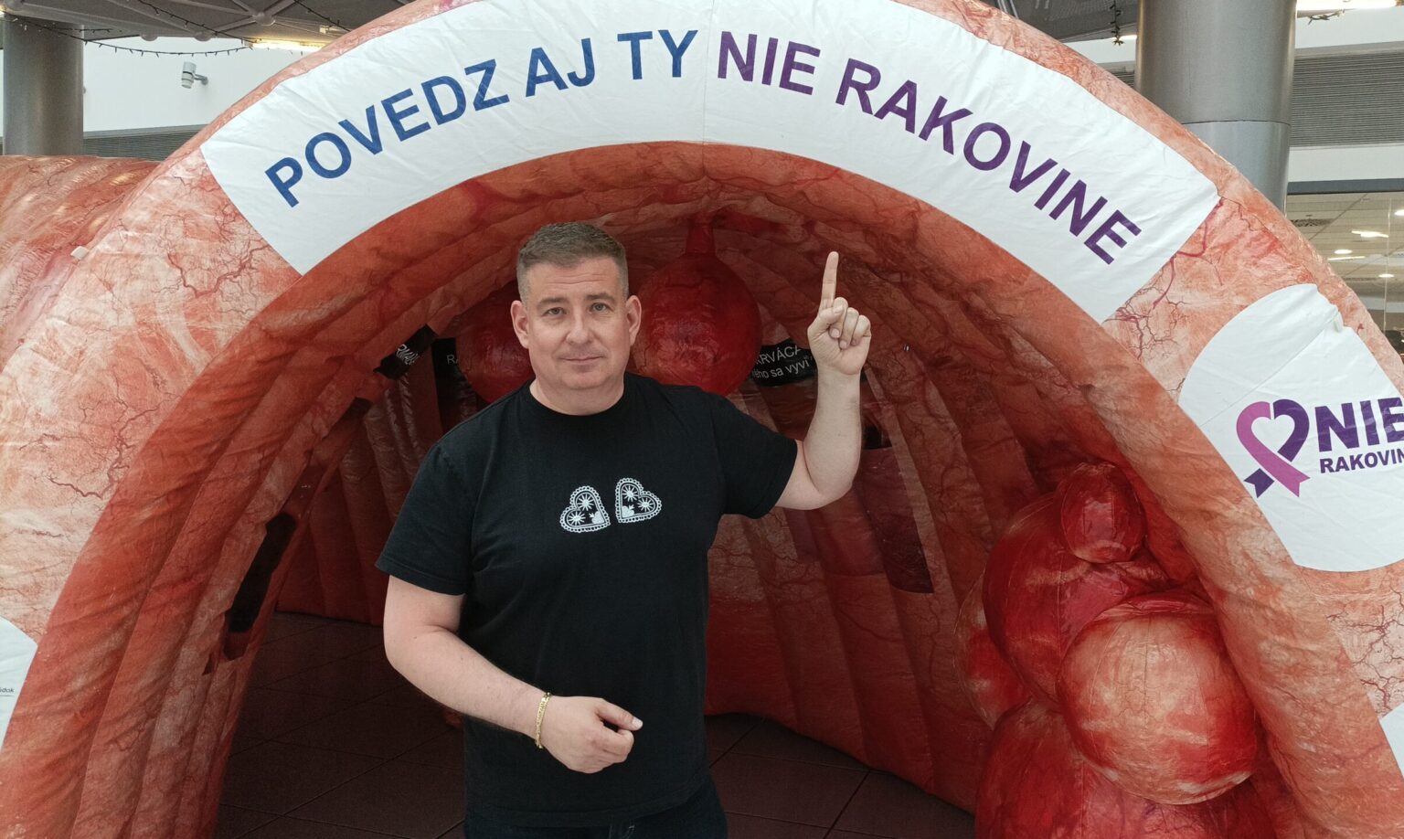 Patrik Herman na akcii v Trenčíne. Foto: Ľubomír Chochula