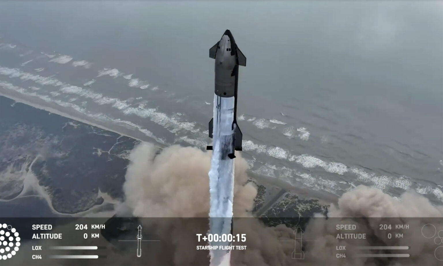 SpaceX vypúšťa vesmírnu loď zo základne v Texase. 
Foto: TASR/AP