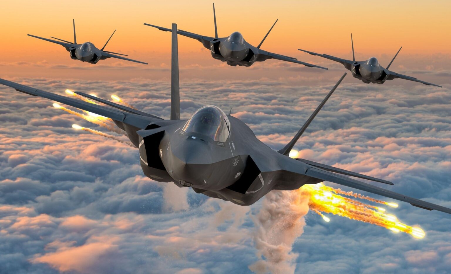 Stíhačky F-35 počas letu. Foto: Profimedia.sk