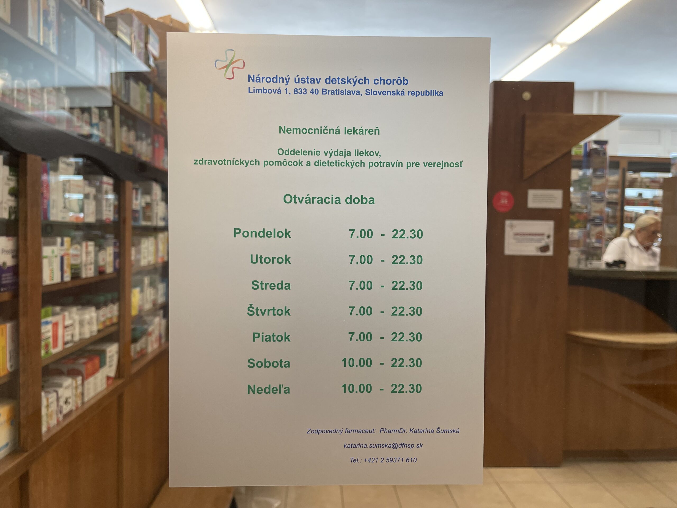 Národný ústav detských chorôb, lekáreň