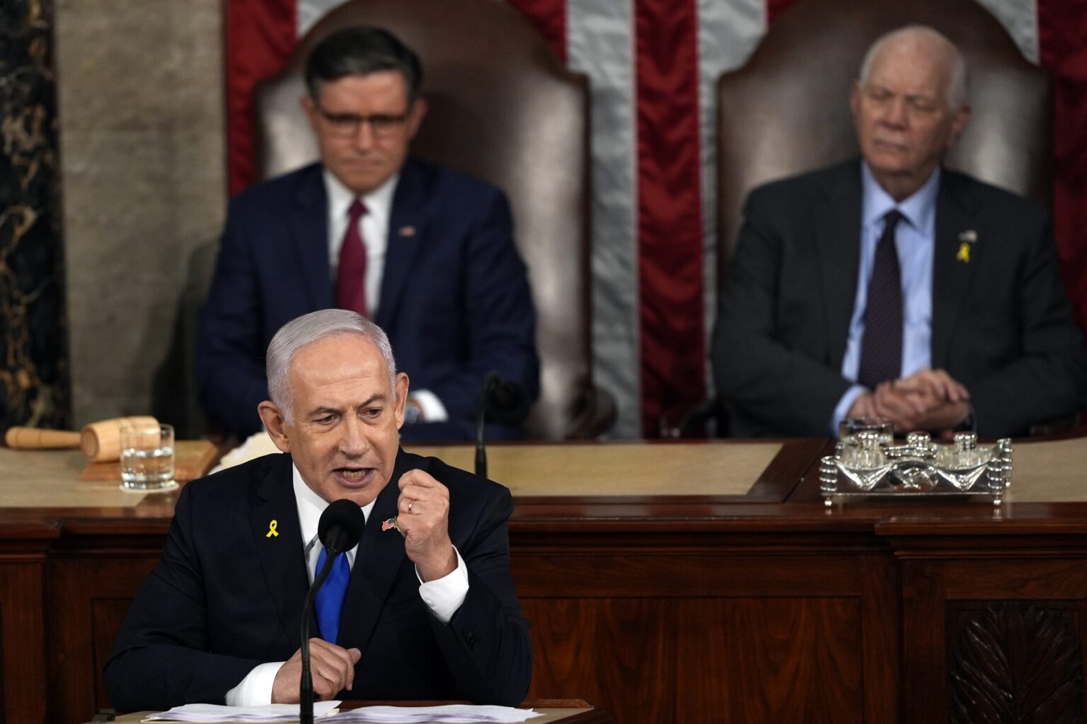 Benjamin Netanyahu v americkom Kongrese. Foto: Profimedia.sk