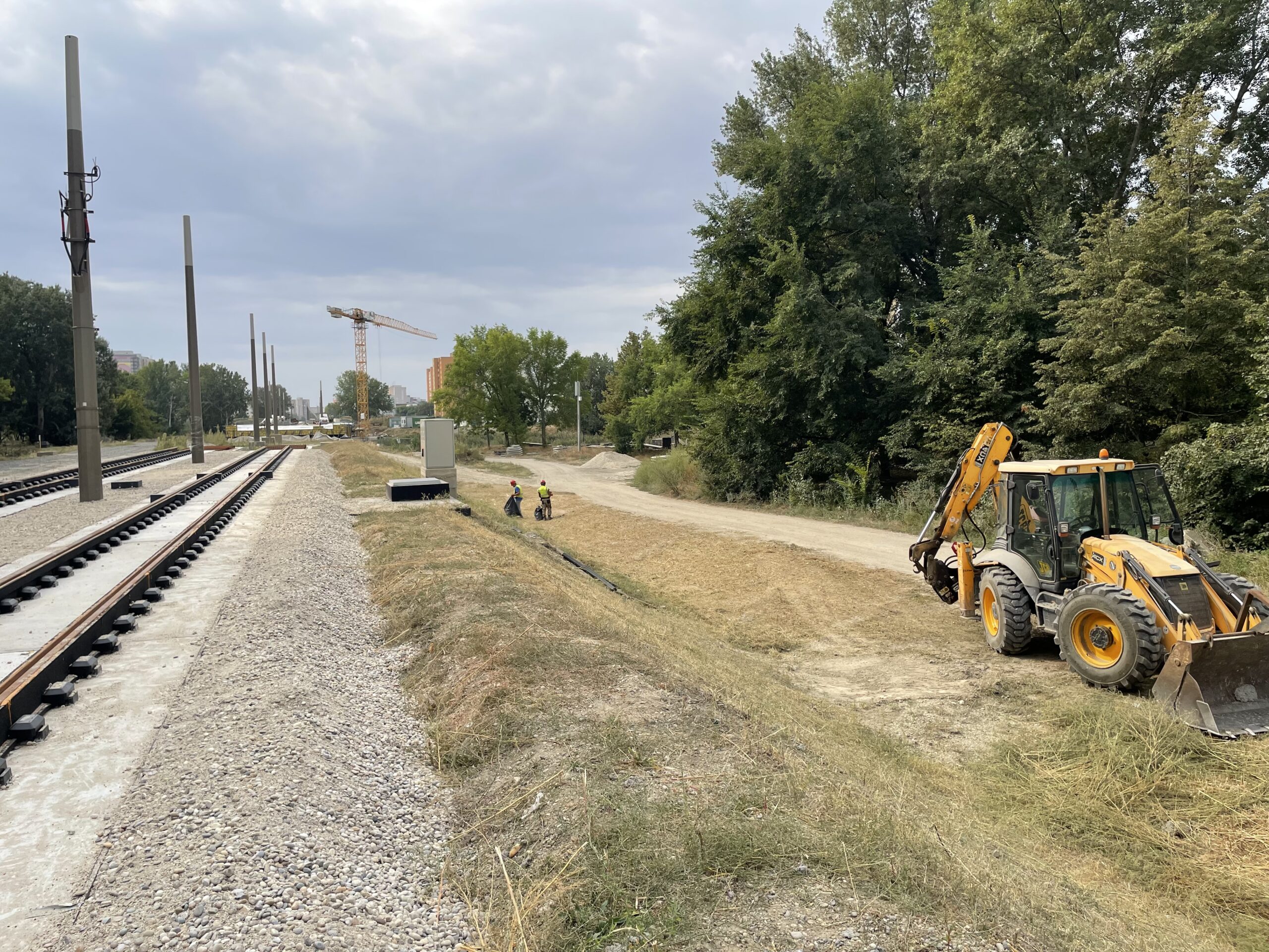 kosenie pri električkovej trati v Petržalke